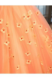 Ball Gown Strapless Evening / Prom Dress with Flower(s)