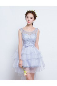 A-line Scoop Lace Evening / Prom Dress with Embroidery