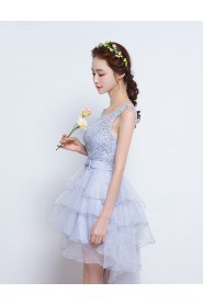 A-line Scoop Lace Evening / Prom Dress with Embroidery