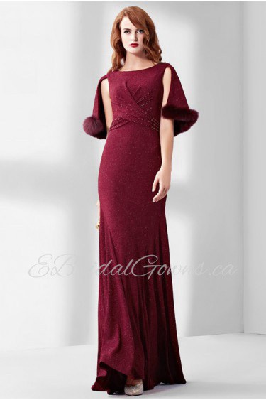 Sheath / Column Bateau Evening / Prom Dress with Rhinestone