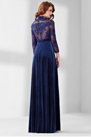 Sheath / Column High Neck Evening / Prom Dress with Embroidery