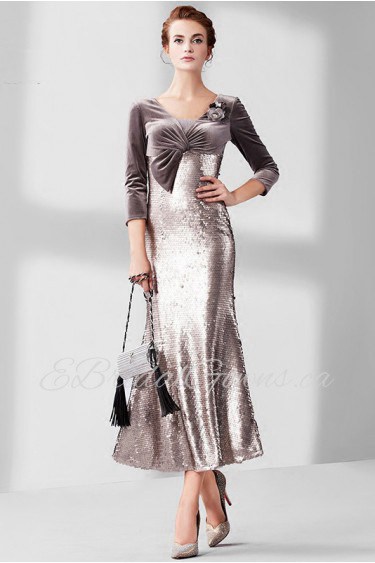 Trumpet / Mermaid V-neck Evening / Prom Dress with Beading