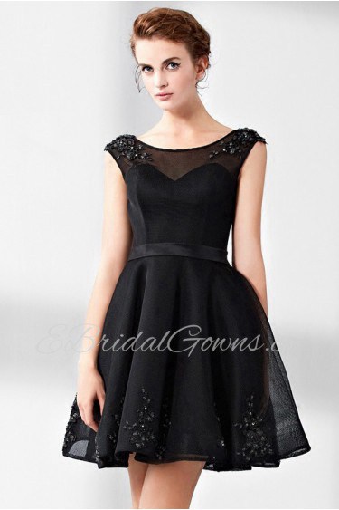 A-line Scoop Evening / Prom Dress with Rhinestone