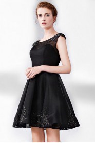 A-line Scoop Evening / Prom Dress with Rhinestone