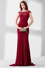 Sheath / Column Scoop Evening / Prom Dress with Beading