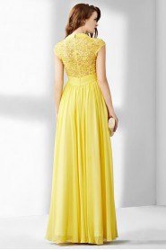 Sheath / Column V-neck Evening / Prom Dress with Flower(s)