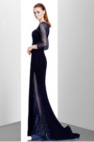 Sheath / Column Bateau Evening / Prom Dress with Rhinestone