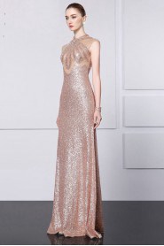 Sheath / Column High Neck Evening / Prom Dress with Beading