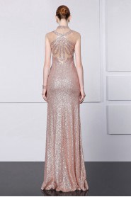 Sheath / Column High Neck Evening / Prom Dress with Beading