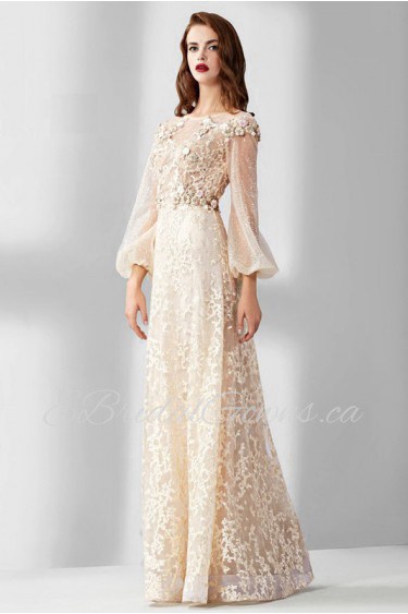 Ball Gown Scoop Evening / Prom Dress with Beading