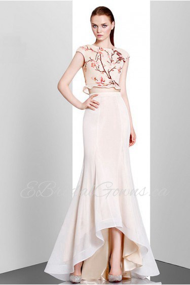 Sheath / Column Scoop Evening / Prom Dress with Flower(s)