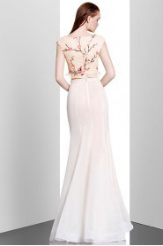 Sheath / Column Scoop Evening / Prom Dress with Flower(s)