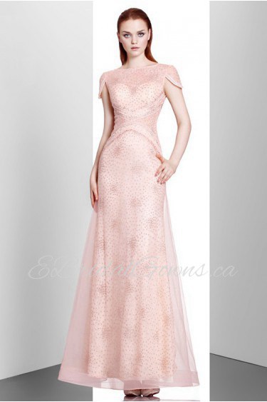 Sheath / Column Bateau Evening / Prom Dress with Beading