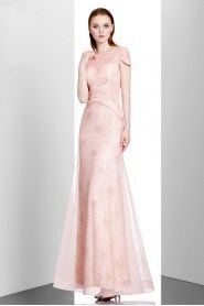 Sheath / Column Bateau Evening / Prom Dress with Beading