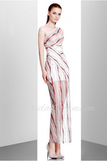 Sheath / Column Scoop Evening / Prom Dress with Beading