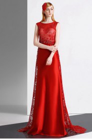 Sheath / Column Scoop Evening / Prom Dress with Beading