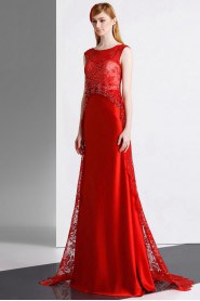 Sheath / Column Scoop Evening / Prom Dress with Beading