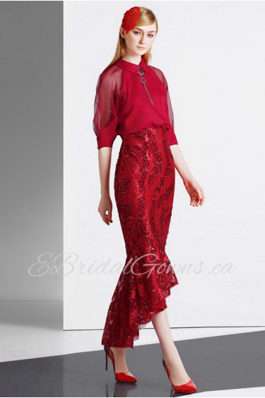 Trumpet / Mermaid High Neck Evening / Prom Dress with Beading