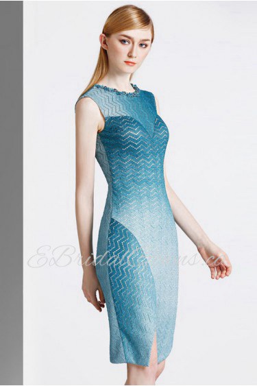 Sheath / Column Scoop Evening / Prom Dress with Beading