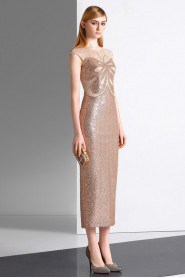 Sheath / Column Scoop Evening / Prom Dress with Beading