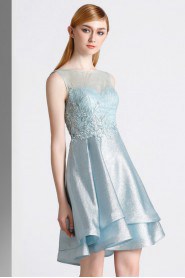 A-line Scoop Evening / Prom Dress with Flower(s)