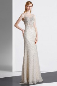 Sheath / Column Scoop Evening / Prom Dress with Beading