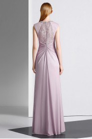 Sheath / Column Scoop Evening / Prom Dress with Beading