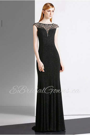 Sheath / Column V-neck Evening / Prom Dress with Beading