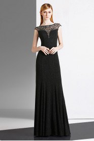 Sheath / Column V-neck Evening / Prom Dress with Beading