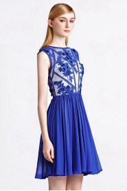 Sheath / Column Scoop Evening / Prom Dress with Flower(s)