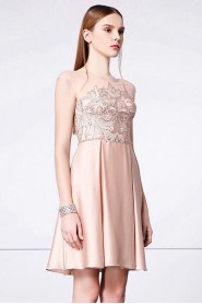 A-line Scoop Evening / Prom Dress with Rhinestone