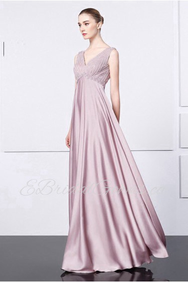 Sheath / Column V-neck Evening / Prom Dress with Beading