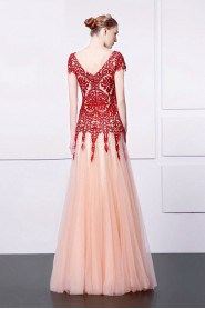 Sheath / Column V-neck Evening / Prom Dress with Embroidery