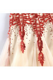 Sheath / Column V-neck Evening / Prom Dress with Embroidery