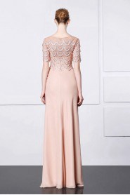 Sheath / Column Scoop Evening / Prom Dress with Beading