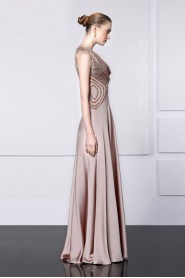 Sheath / Column V-neck Evening / Prom Dress with Beading