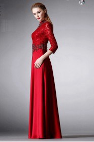 Sheath / Column High Neck Evening / Prom Dress with Beading