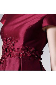 Asymmetrical Bateau Evening / Prom Dress with Beading