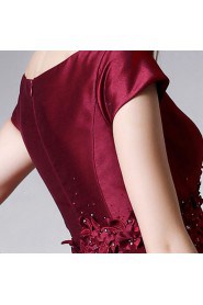 Asymmetrical Bateau Evening / Prom Dress with Beading