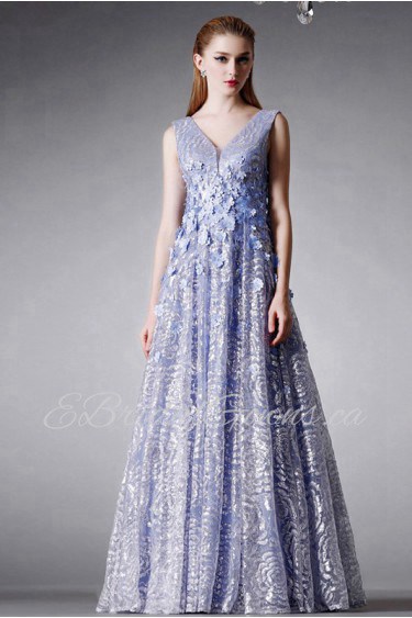 Sheath / Column V-neck Evening / Prom Dress with Beading