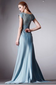 Sheath / Column Scoop Evening / Prom Dress with Flower(s)