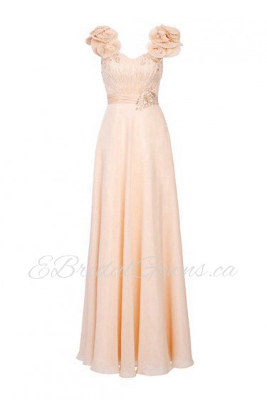 Sheath / Column Scoop Evening / Prom Dress with Flower(s)