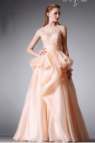 Sheath / Column Scoop Evening / Prom Dress with Flower(s)