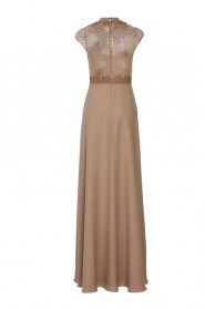 Sheath / Column High Neck Evening / Prom Dress with Embroidery