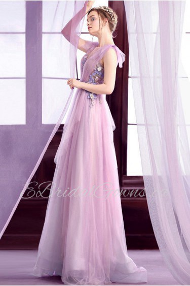 Sheath / Column V-neck Evening / Prom Dress with Flower(s)