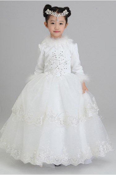 Long Sleeve Flower Girl Dress