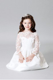 A-line Long Sleeve Flower Girl Dress