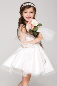 Lace A-line Long Sleeve Flower Girl Dress