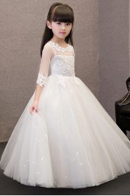 A-line Long Sleeve Flower Girl Dress