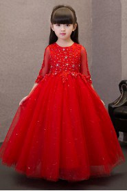 Long Sleeve A-line Lace Flower Girl Dress